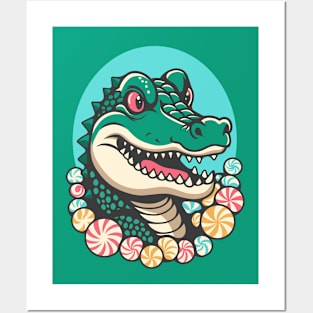 Crocodile Loves Candy Posters and Art